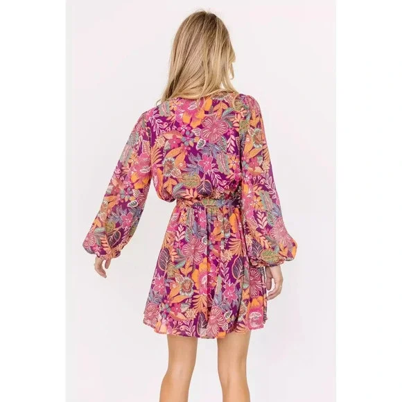 Baltic Born Newark Mini Dress | Purple Multi Size L - Picture 5 of 5